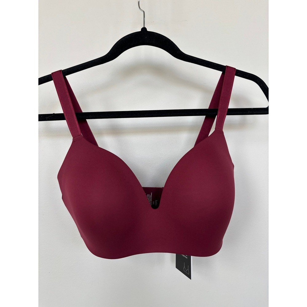 Knix WingWoman Contour Bra Dark Cherry Wireless Support 32E EVBRA104DC32E